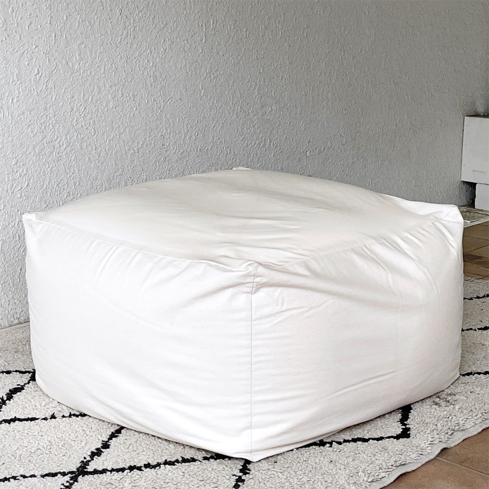 無印良品 MUJI 体にフィットするソファ ビーズクッション オフホワイト 定価15,980円 良品 A ◇