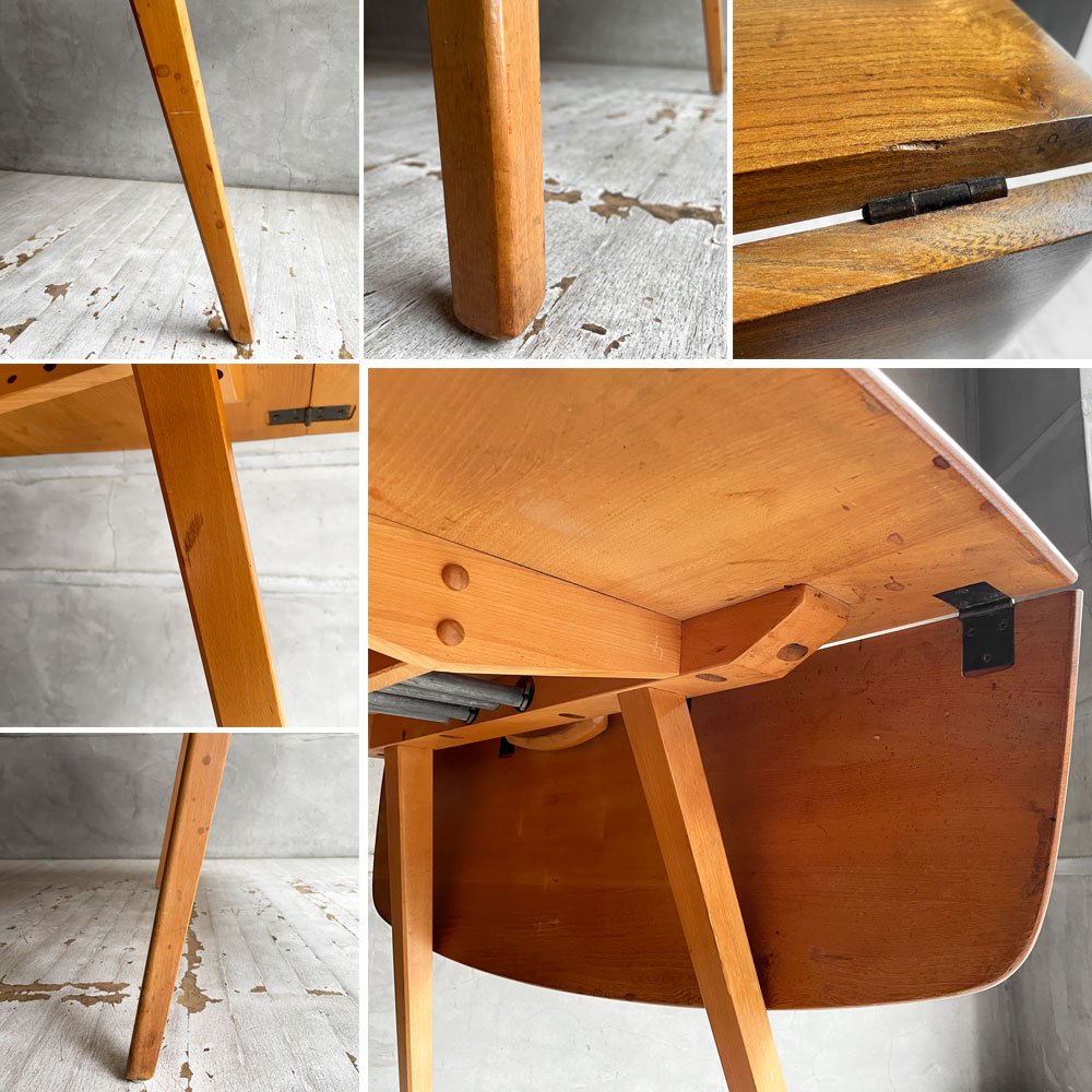 アーコール Ercol ドロップリーフテーブル バタフライテーブル ダイニングテーブル エルム材×ビーチ材 UKビンテージ 英国家具 ♪