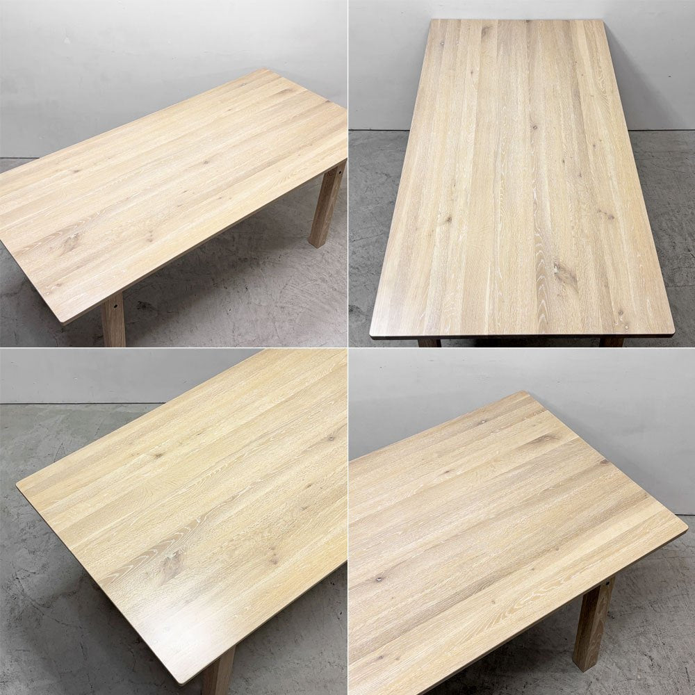 イヨベ工芸社 IYOBE フォーク FOLK ダイニングテーブル ミズナラ材 パウダーホワイト W180cm ナチュラルデザイン 定価￥356,000- ●