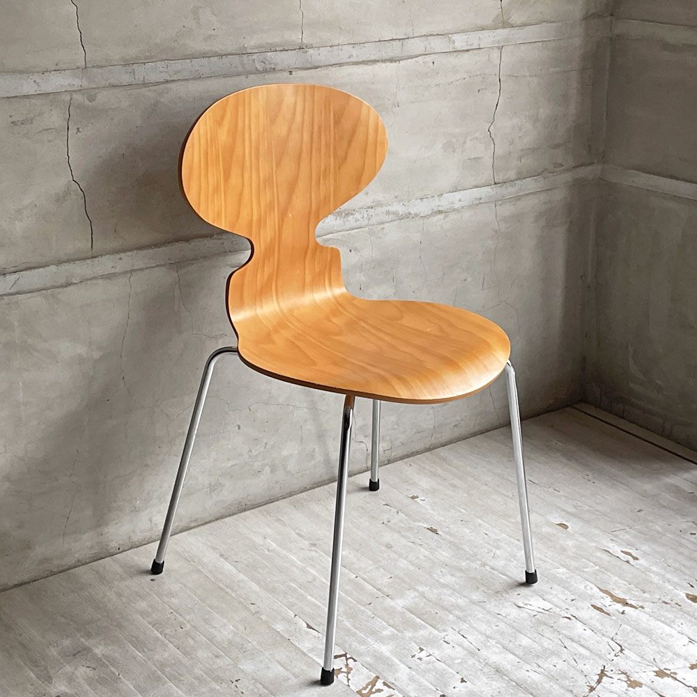 フリッツハンセン Fritz Hansen 3101 アントチェア 4本脚 ナチュラルビーチ材 ラッカー仕上げ アルネ・ヤコブセン 北欧家具 C ♪