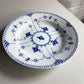 ロイヤルコペンハーゲン ROYAL COPENHAGEN ブルーフルーテッド ハーフレース ディーププレート 25.5cm 深皿 丸皿 陶器 北欧食器 廃番 美品 F ♪