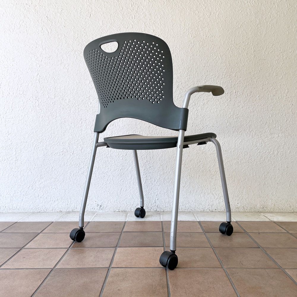 ハーマンミラー Herman Miller ケイパーチェア Caper Chair アームチェア キャスター付き スタッキングチェア ジェフ・ウェバー 現状品 A ◇