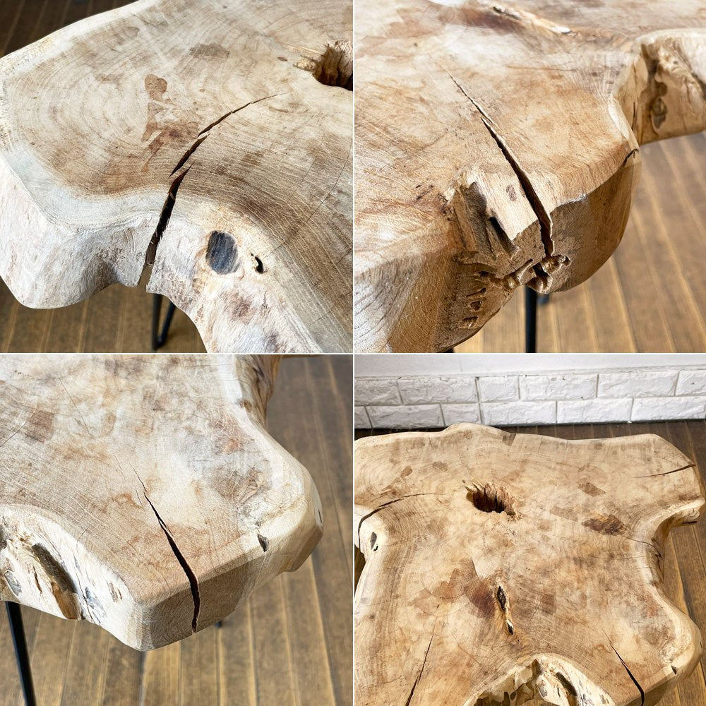 アントリー ANTRY ラスティック ウッド Rustic Wood スターテーブル S サイドテーブル 変形天板 天然木 チーク無垢材 アイアン インダストリアル ◎