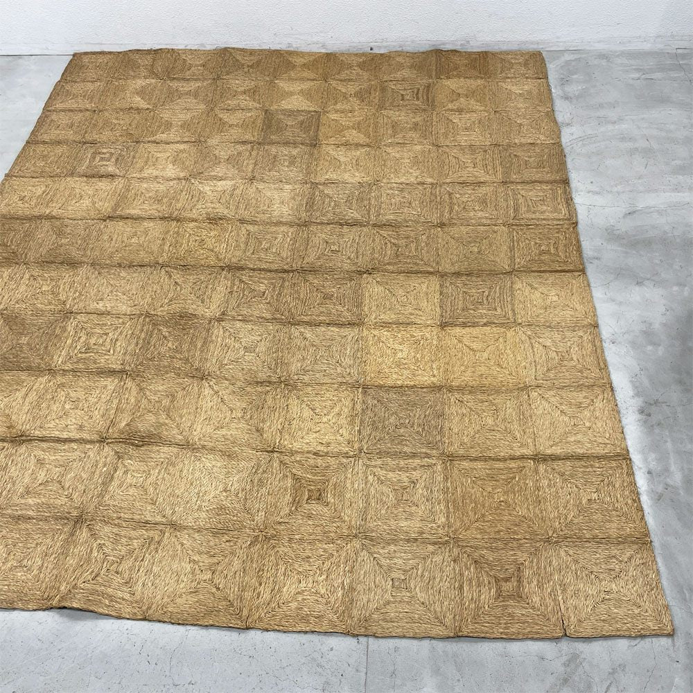 ナチュラルジュートラグ JUTE RUG ダイヤ模様 275x340cm 麻素材 天然 シンプルナチュラル  〓