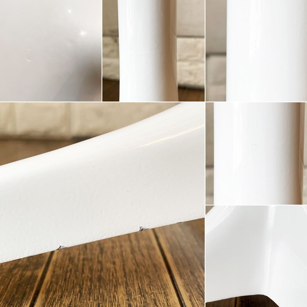ハーマンミラー Herman Miller ペデスタルテーブル Nelson Pedestal Table サイドテーブル Φ43cm ホワイト天板 ジョージ・ネルソン ミッドセンチュリー 定価￥156,200- ◎