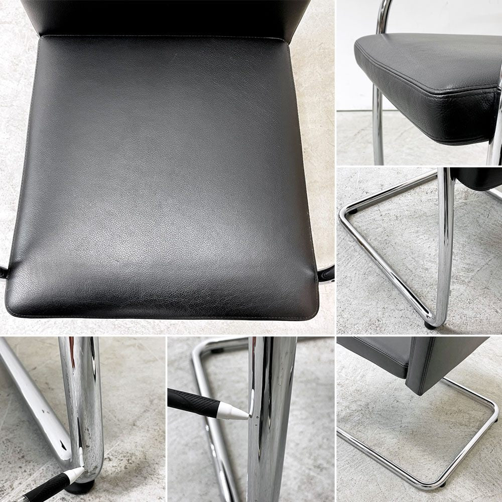 ヴィトラ vitra ビザソフト Visasoft アームチェア ミーティングチェア カンティレバー 本革 アントニオ・チッテリオ モダンデザイン B ●