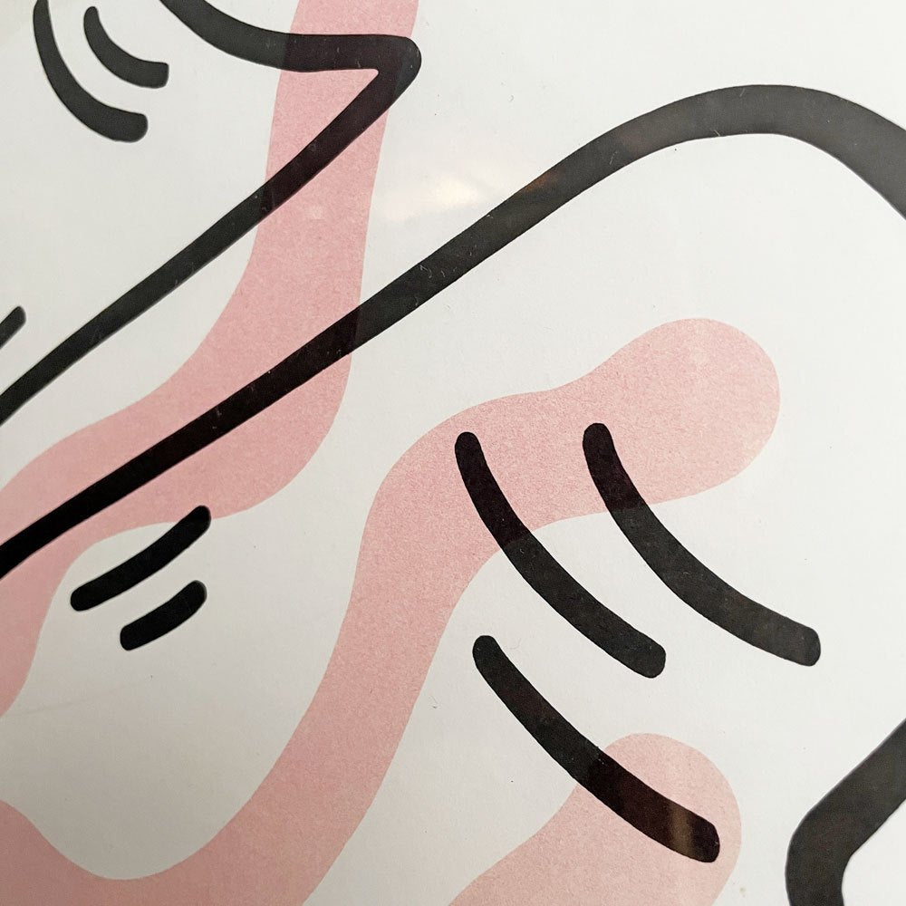 キース・ヘリング Keith Haring 1986 アートポスター 額装品 ビンテージ♪