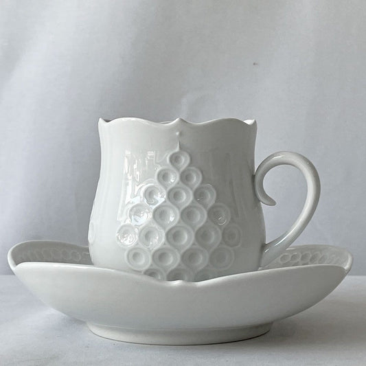 マイセン Meissen ホワイトレリーフ コーヒーカップ＆ソーサー C&S ルードヴィッヒ・ツェプナー Ludwig Zepner ドイツ B ◇