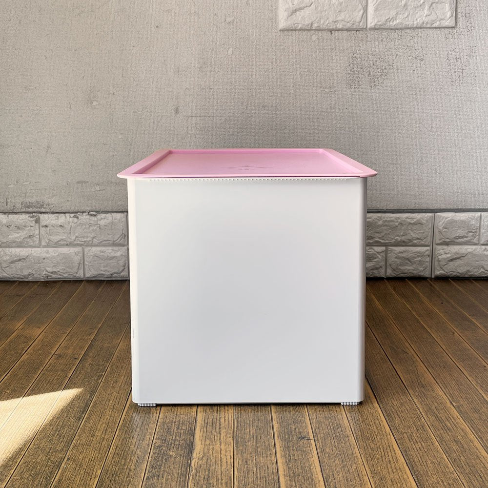 タッパーウェア Tupperware マルチオーガナイザー ワイド ドロップダウンドア ピンク×ホワイト ◎