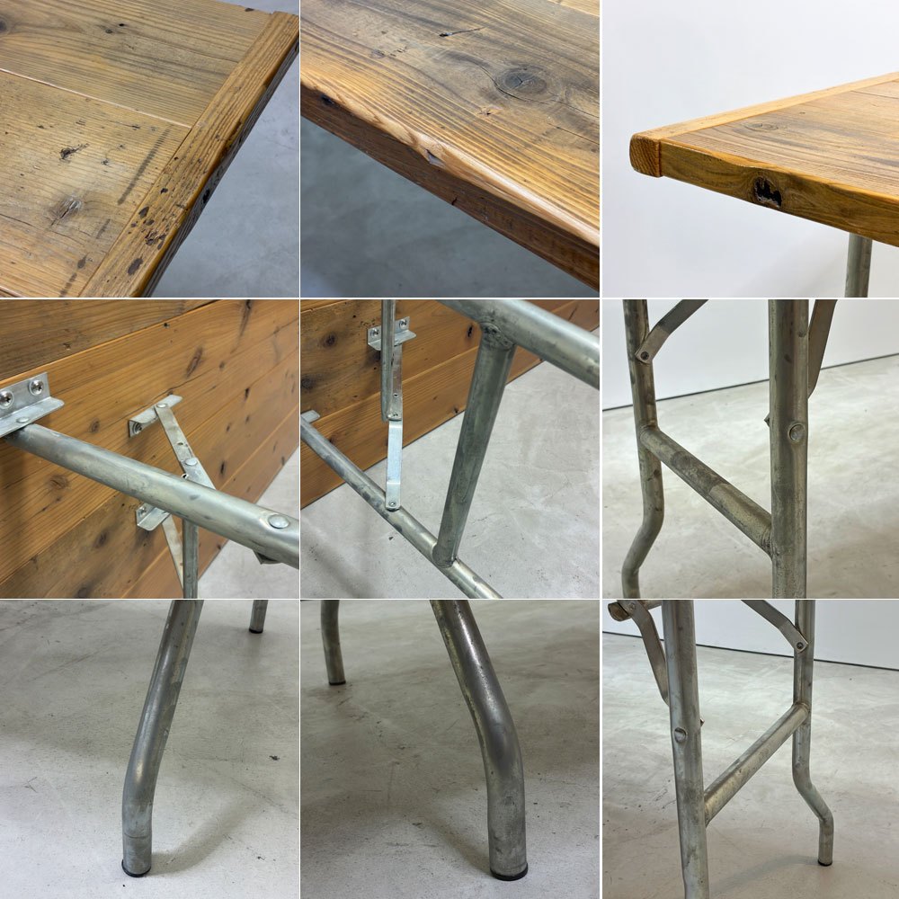 ワークテーブル エブコ EBCO ウィッシュボーンレッグ WISHBONE LEGS + 木製天板 W180cm 折り畳みテーブル 作業台 DIY P.F.S取扱い インダストリアル ●