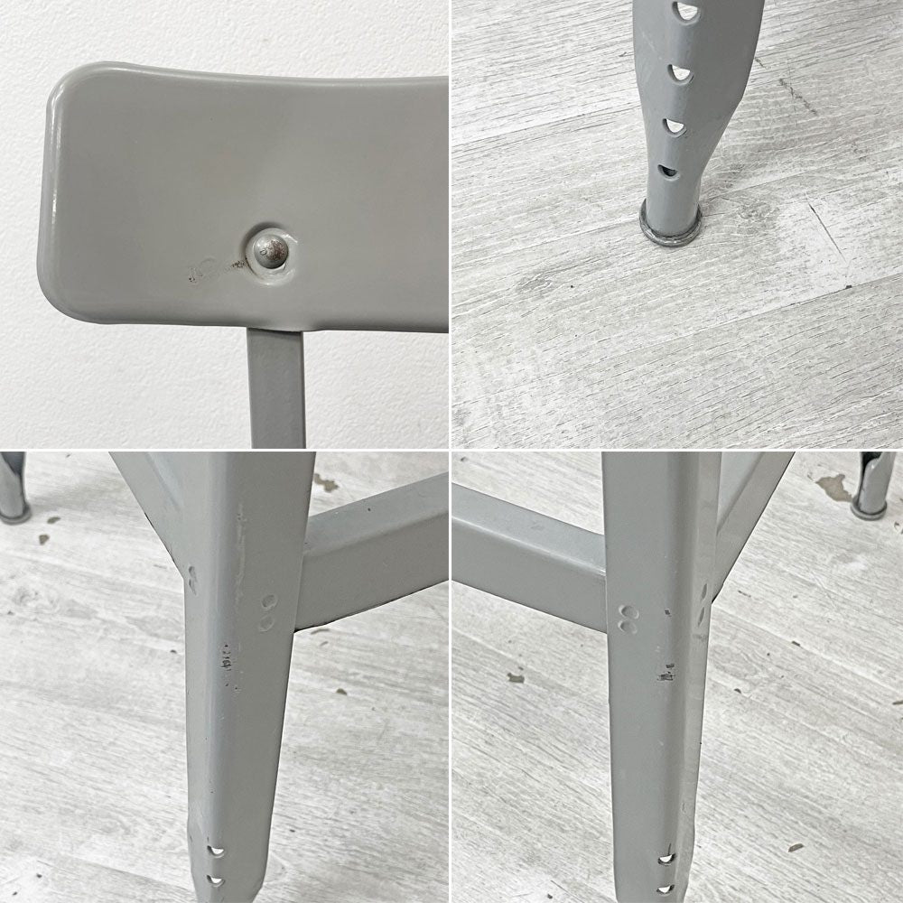 リオン LYON ファクトリー チェア FACTORY CHAIR カウンターチェア グレー バックレスト クッション PVCレザー 座面高69cm パシフィックファニチャーサービス P.F.S取り扱い D ●