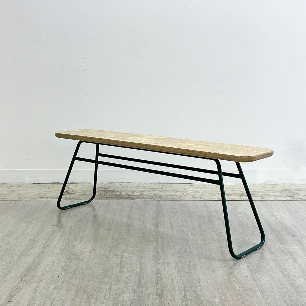 チー chii ベンチ ch02 OSB × スチール W120cm グリーン 小林幹也 インダストリアル シンプルモダン 定価￥41,800- ●