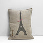 コーラルアンドタスク Coral & Tusk クッション エッフェル塔 ウサギ 刺繍 カバーリング 31×41cm 廃番 ●