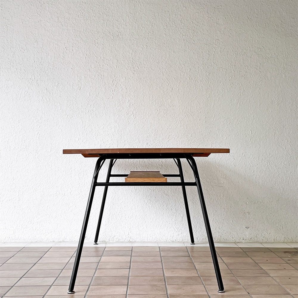 モモナチュラル MOMO Natural ベント VENT ダイニングテーブル W150cm オーク無垢材 ISO STEEL LEG スチール脚 マガジンラック付き  ◇