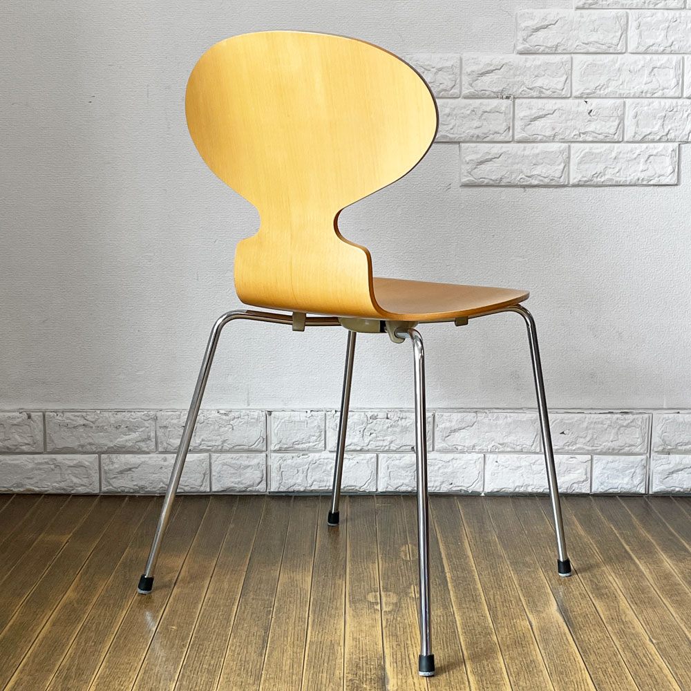 フリッツハンセン Fritz Hansen 3101 アリンコチェア アントチェア 4本脚 ナチュラルビーチ ラッカー仕上げ フェルトグライズ アルネ・ヤコブセン C ◎