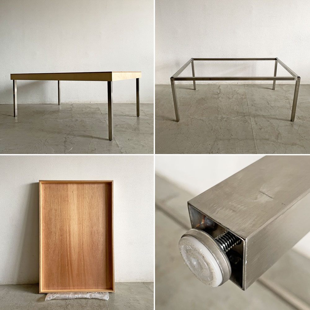 オーダーファニチャー 木製天板×鉄脚 ワークテーブル ダイニングテーブル ミーティングテーブル W180cm PLAT 上林剛典 インダストリアルスタイル 〓