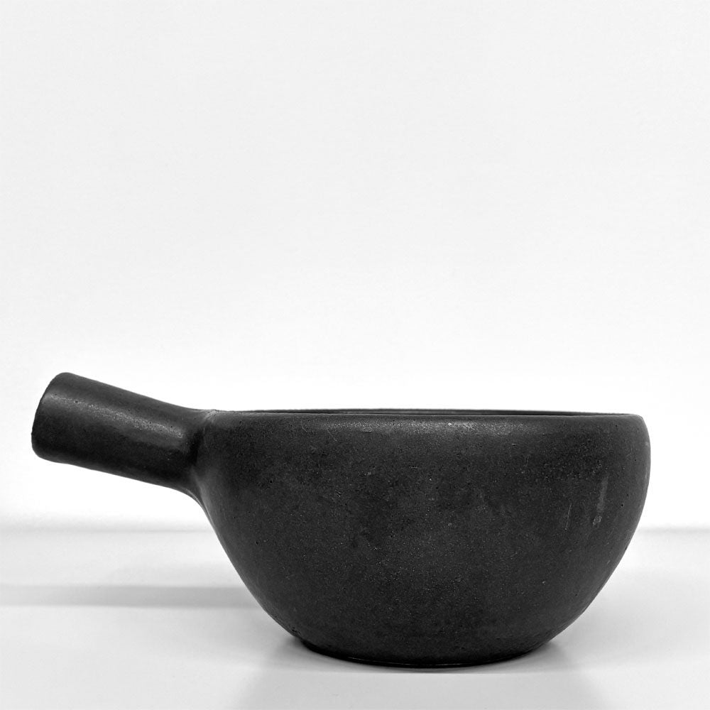 正島克哉 Katsuya Shoujima 片手土鍋 中 黒 全幅16cm 直火可 工房正島 現代作家 A ◎