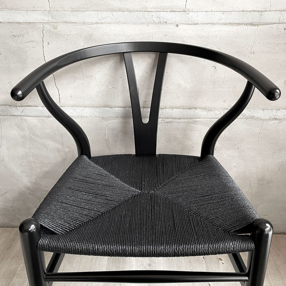 カールハンセン＆サン Carl Hansen & Son CH24 Yチェア ブラックラッカー×ブラックペーパーコード  ビーチ材 日本仕様サイズ ハンス・J・ウェグナー デンマーク 北欧家具 A ♪