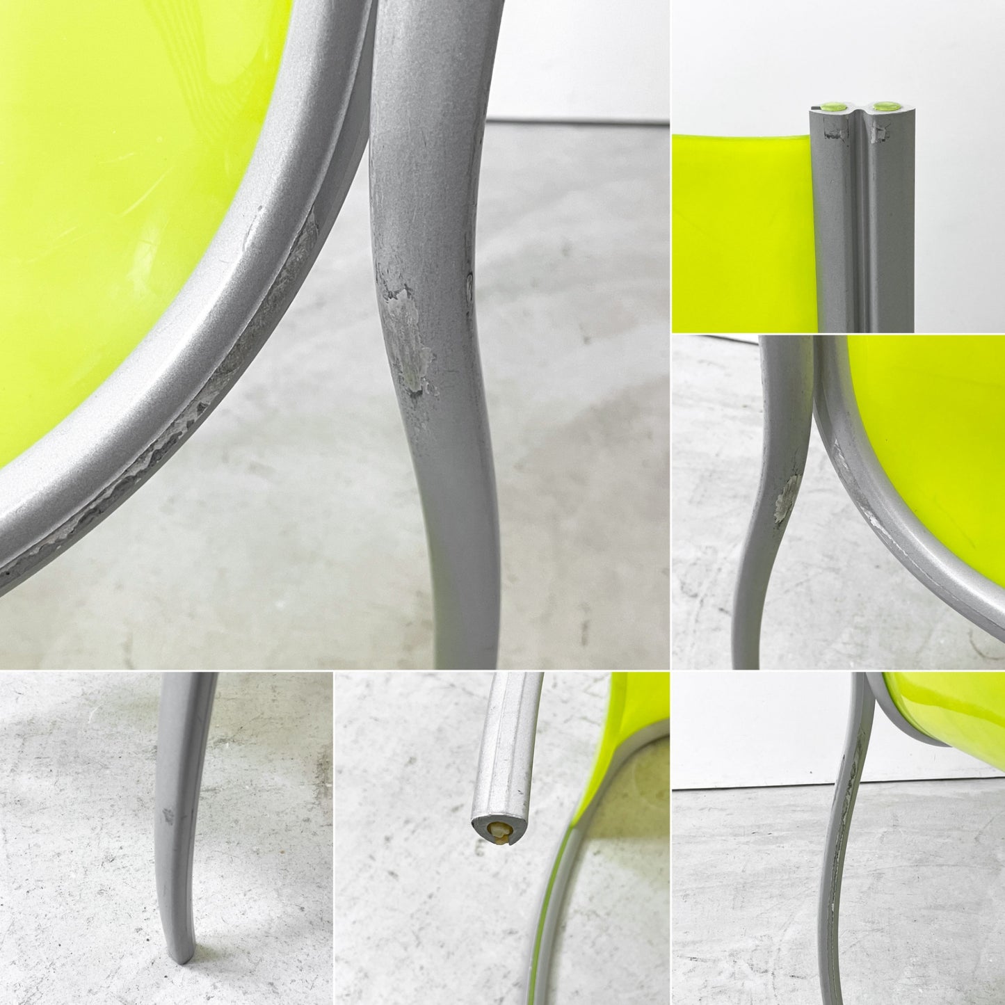 カルテル Kartell FPE chair スタッキングチェア ダイニングチェア アルミ ポリプロピレン グリーン ロンアラッド イタリアモダン 廃番 C ●
