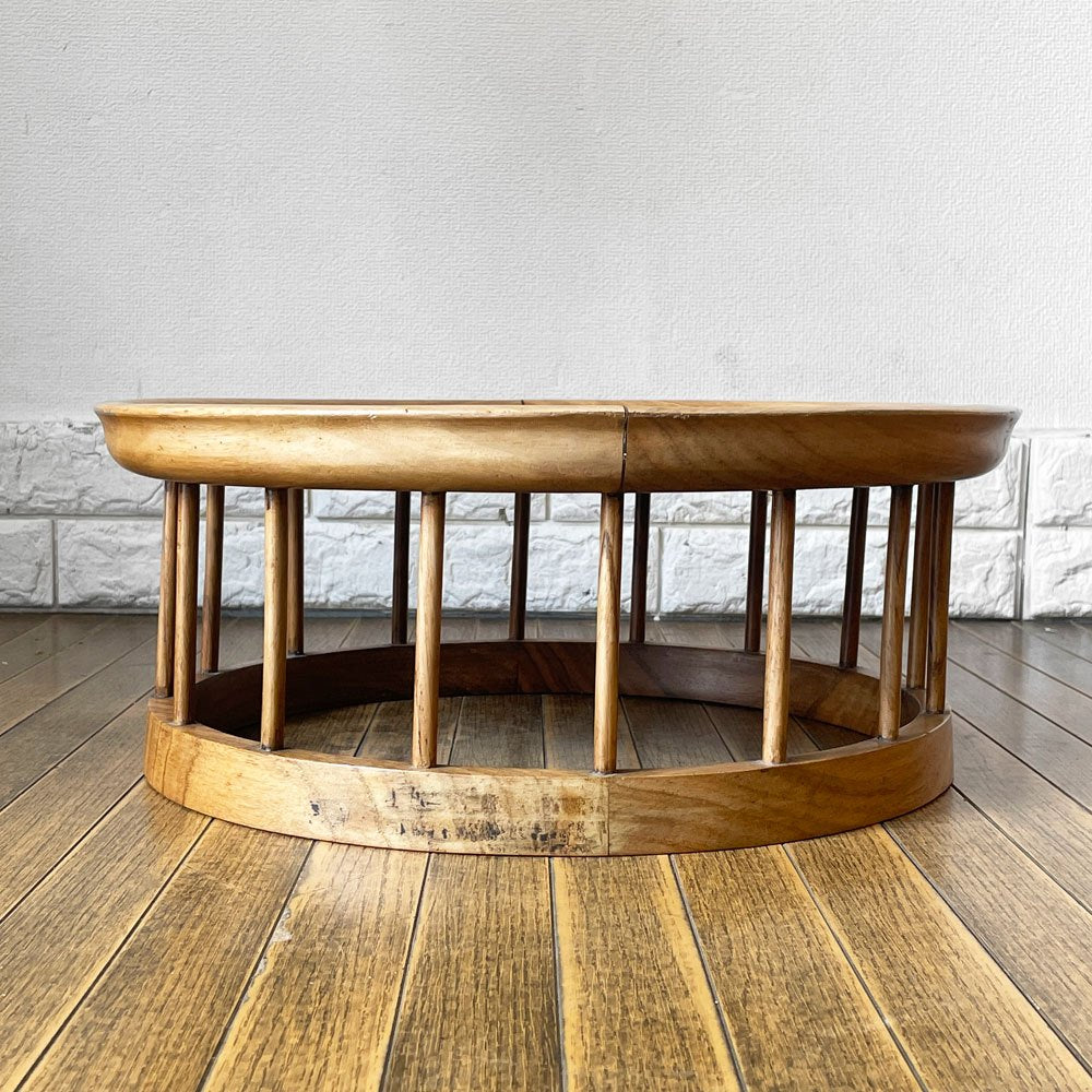 クラフトファニチャー Craft furniture 陶磁器天板 ローテーブル 花台 ラウンド モザイクトップ ◎