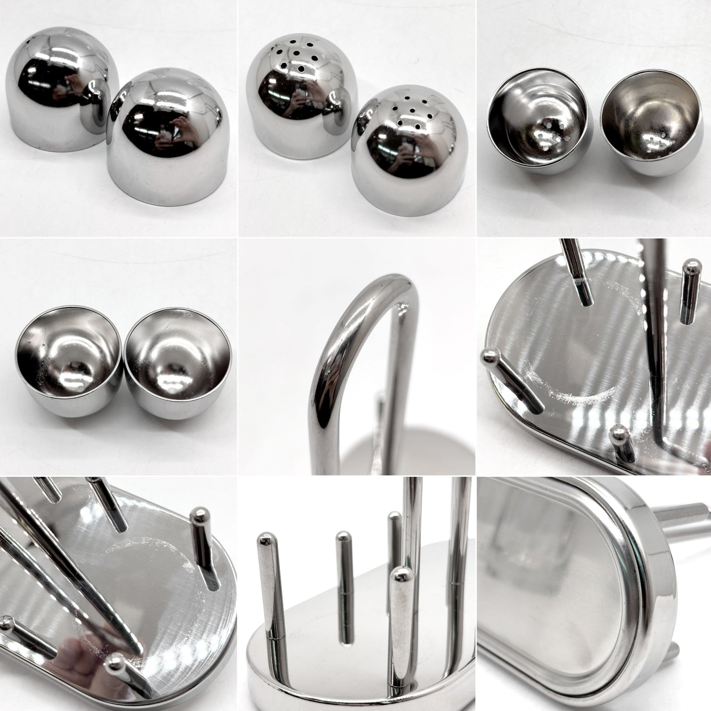 アレッシィ ALESSI 5070 調味料入れ コンディメントセット (オイル&ビネガー＆ソルト＆ペッパー) エットーレ・ソットサス Ettore Sottsass イタリア ●