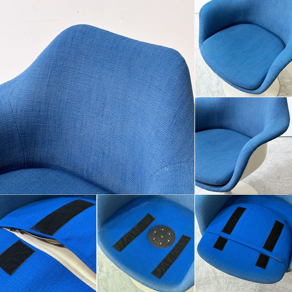 ノル Knoll ビンテージ チューリップ アームチェア ダイニング エーロ・サーリネン Eero Saarinen FRP ファブリック張込み スペースエイジ ミッドセンチュリー B ●