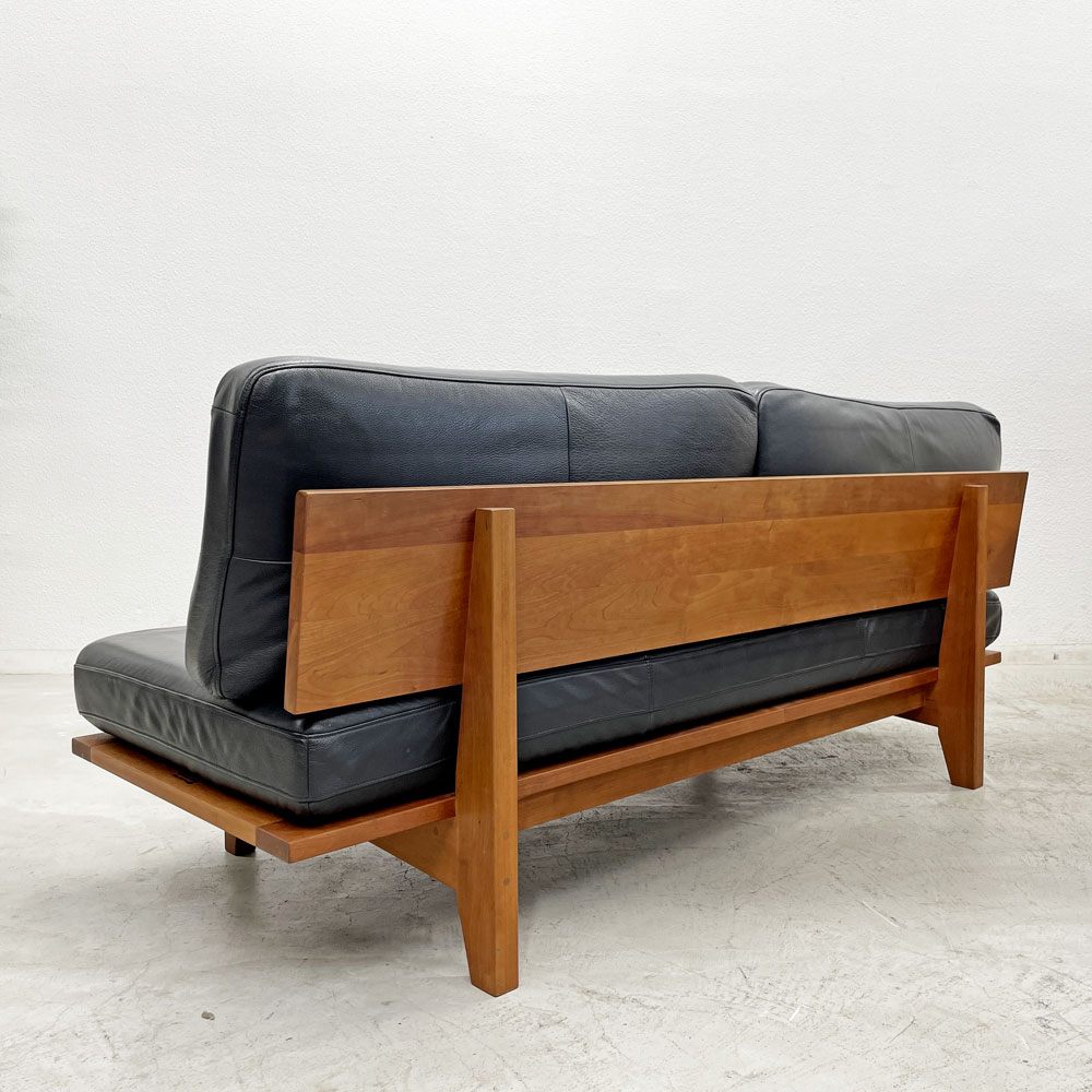 マスターウォール MASTERWAL リッツ RITZ 3Pソファ 3人掛け ウォールナット無垢材 本革シート W180cm アカセ木工 〓