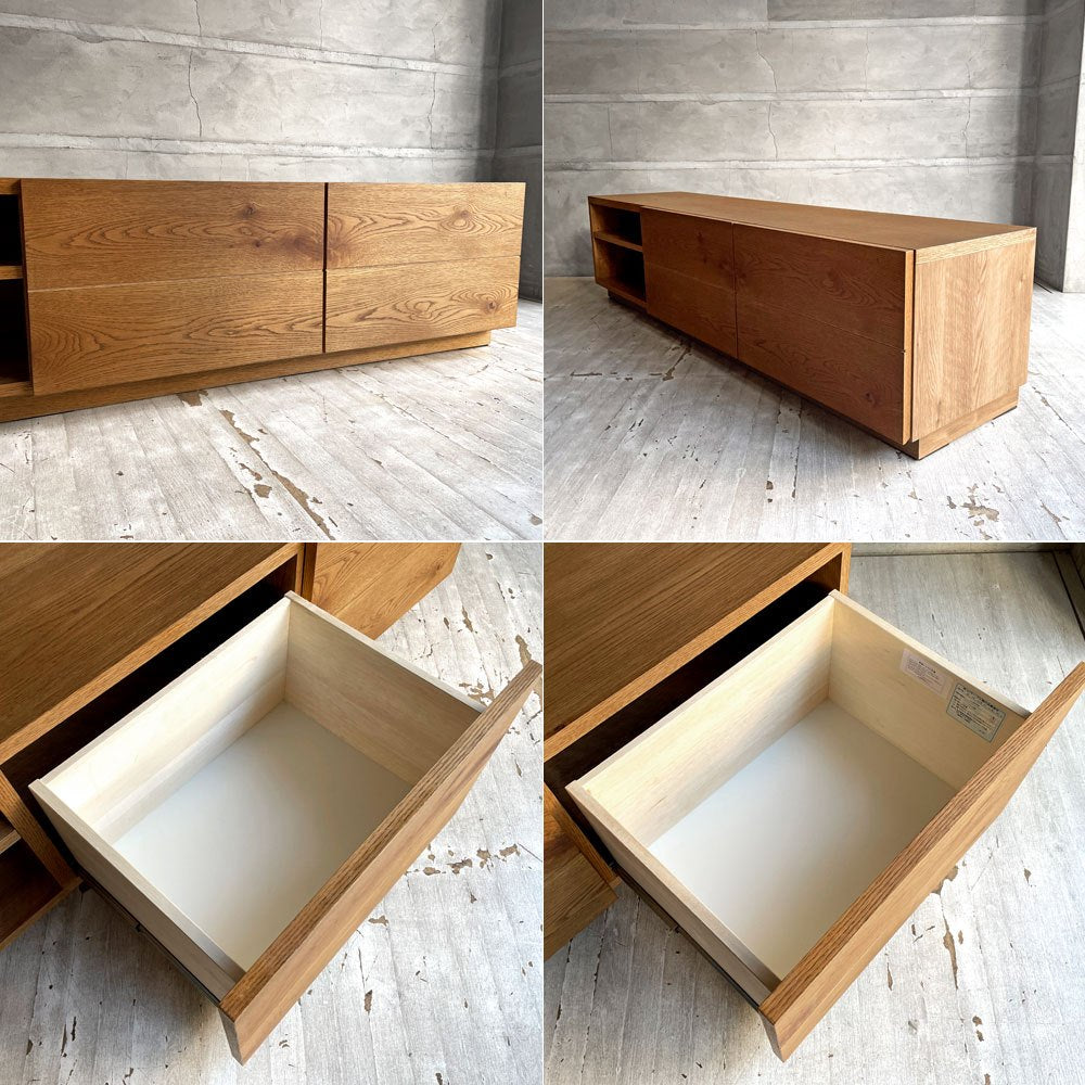 ウニコ unico アディ ADDAY AVボード ローボード 抽斗2杯 オーク材 W160cm ナチュラルスタイル 参考定価￥69,300- ♪