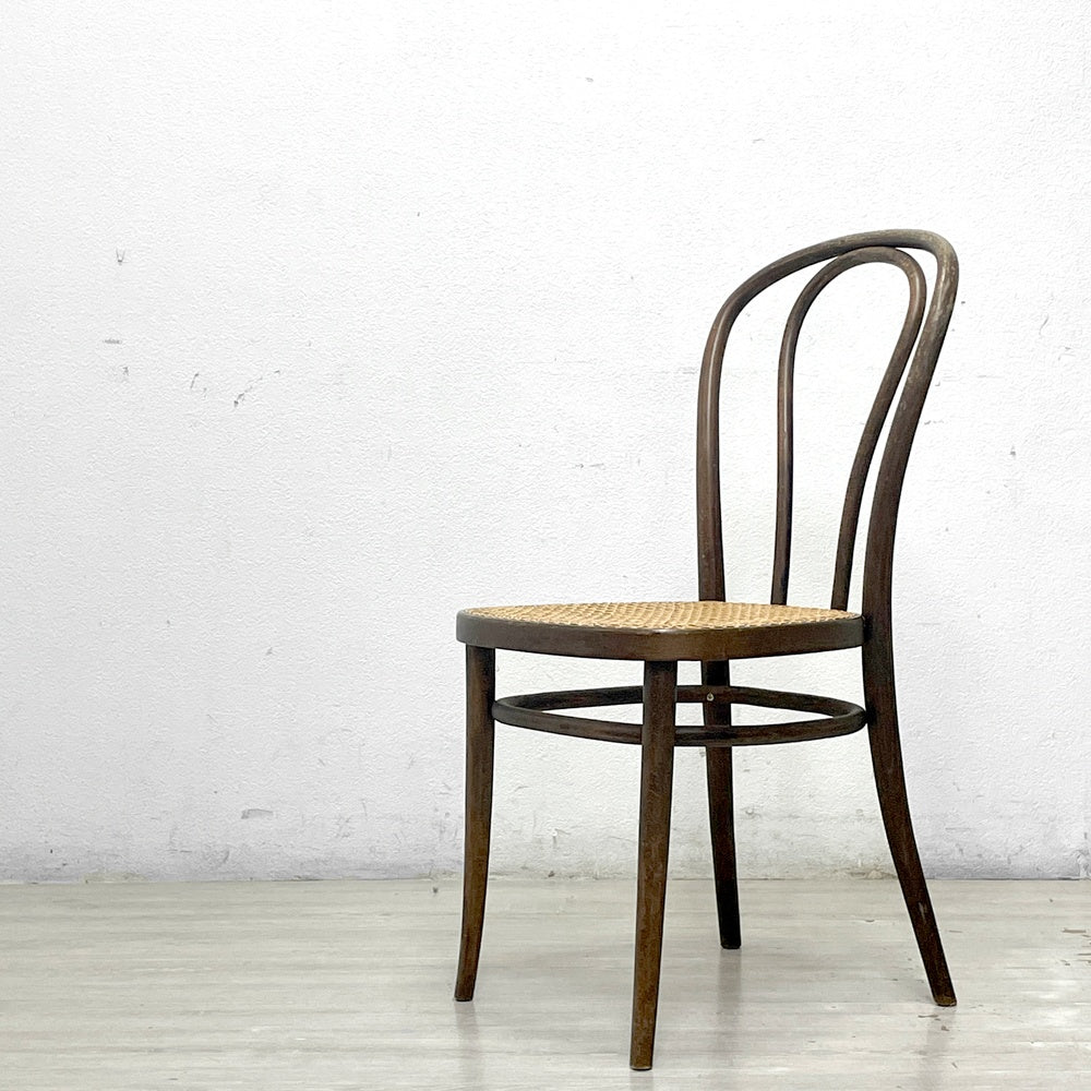 トーネット THONET ビンテージ vintage ベントウッドチェア ラタン座 藤張り 曲木 レトロ コスガ取り扱い A ●