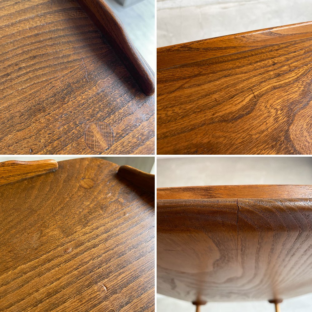 アーコール Ercol トロリー キッチンワゴン サイドテーブル エルム材 キャスター付き UKビンテージ 英国 ♪