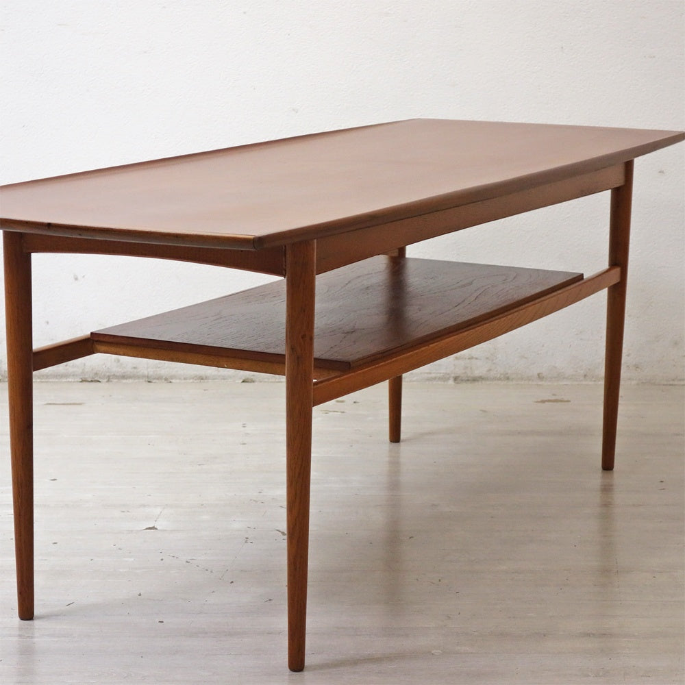 北欧ビンテージ Scandinavian vintage チーク材 ×オーク材 センターテーブル カフェテーブル w149.5cm 北欧家具 ●