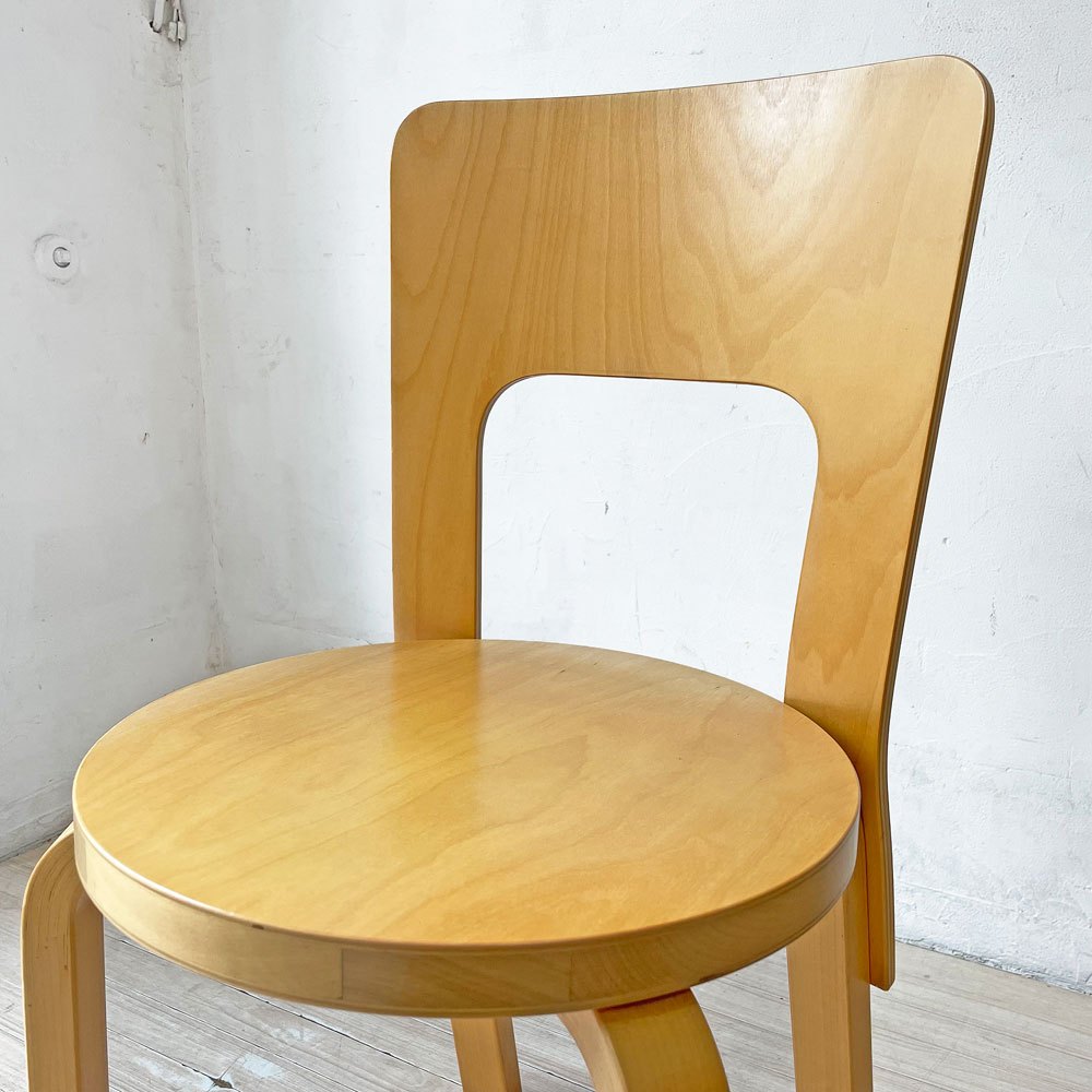 アルテック artek チェア66 Chair66 バーチ材 ダイニングチェア アルヴァ・アアルト フィンランド 北欧家具 A ★