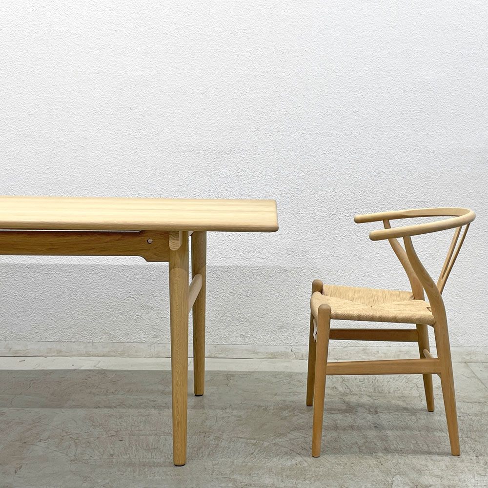 カールハンセン&サン Carl Hansen&Son CH327 ダイニングテーブル オーク材 ホワイトオイルフィニッシュ W190cm ハンス J. ウェグナー 現状品 〓