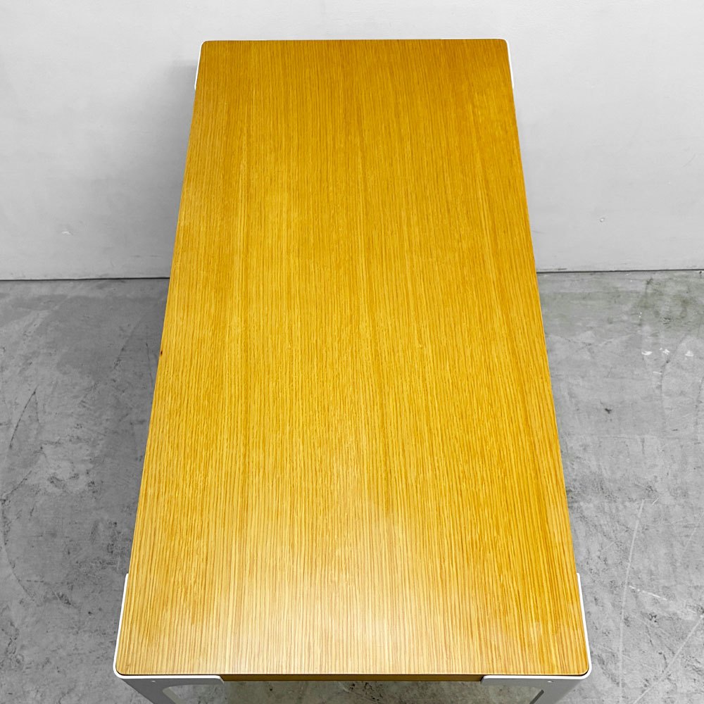 無印良品 MUJI 木製デスク スチール脚 オーク材突板 廃盤 ●