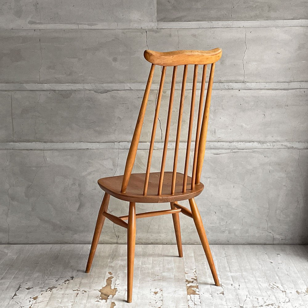 アーコール Ercol ゴールドスミス ダイニングチェア コロニアル ハイバック スティックバック エルム材 ♪