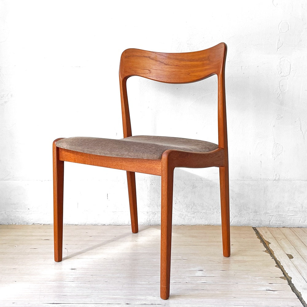 デンマークビンテージ Danish Vintage チーク材 ダイニングチェア デンマーク ファブリック 北欧家具 A ★