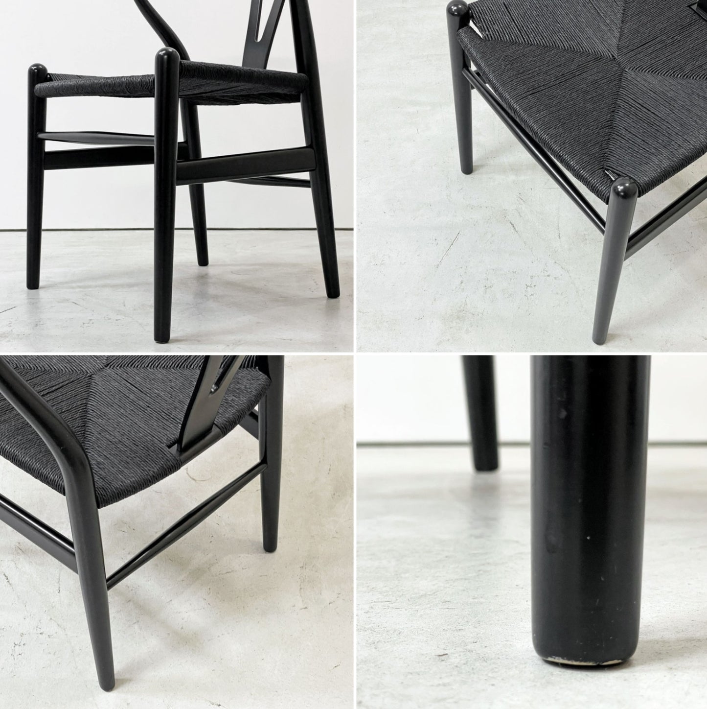 カールハンセン＆サン Carl Hansen & Son CH24 Yチェア ブラックラッカー×ブラックペーパーコード ビーチ材 ハンス・J・ウェグナー デンマーク 北欧家具 A ●