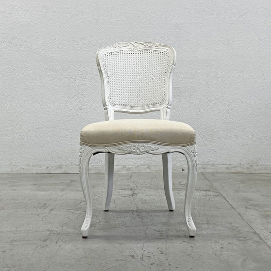 サラグレース Sarah Grace SGD デビュー ダイニングチェア DEBUT DINING CHAIR CHARM BD WHITE&NATURAL LINEN ラタンバック アンティーク風 オーク材 参考価格約55,000円B〓