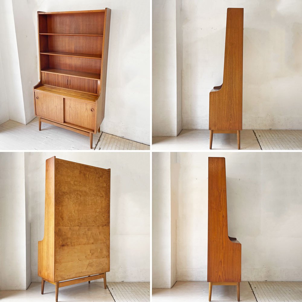 ボーンホルムス・モーベルファブリック Bornholms Mobelfabrik チーク材 ライティングビューロー ブックシェルフ キャビネット Johannes Sorth 北欧ビンテージ ★