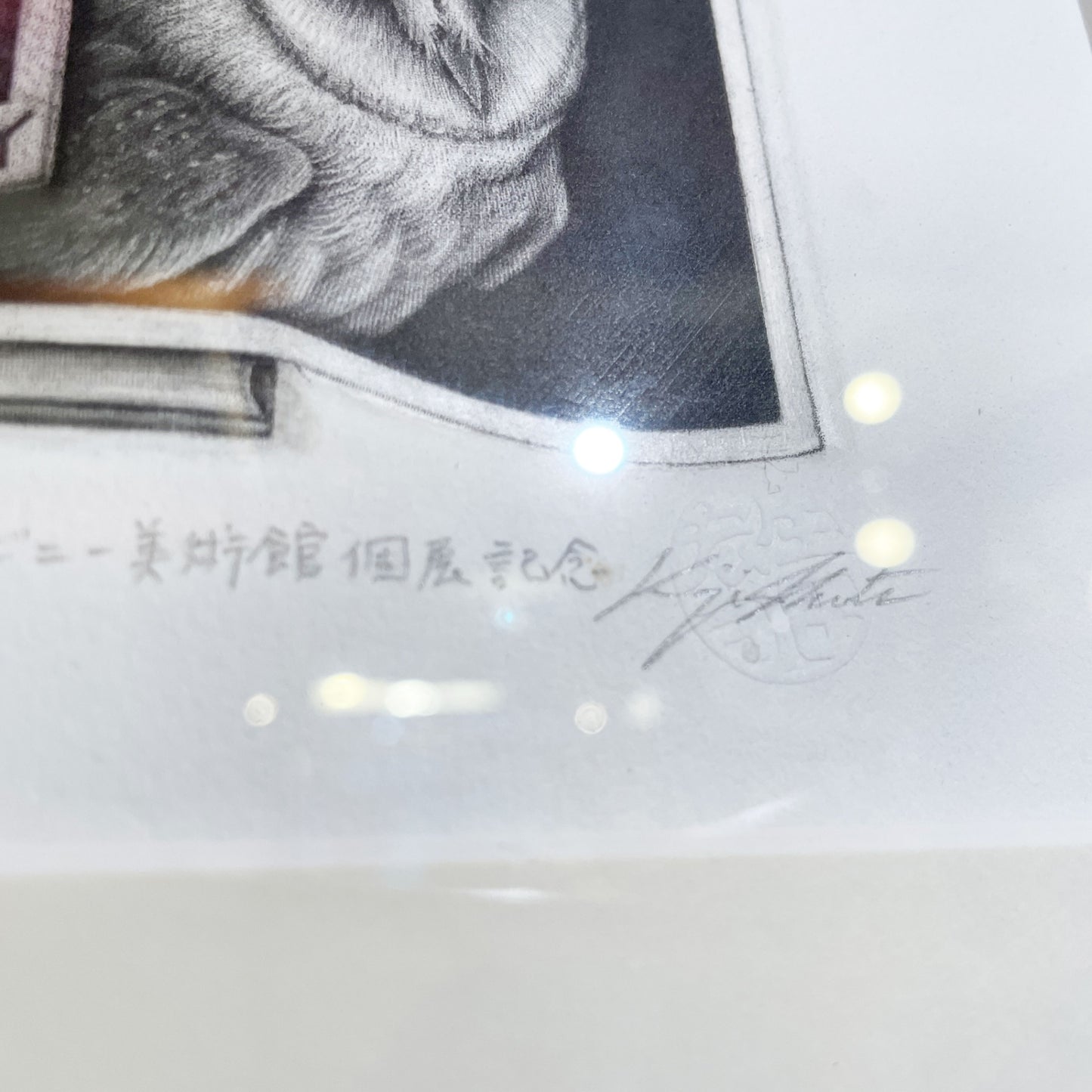 生田 宏司 午年 ドビーニー美術館個展記念 アートポスター アートフレーム 額装品 2002年 32×26cm  ★