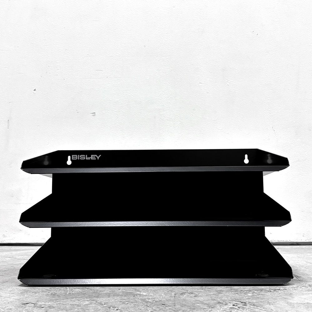 ビスレー BISLEY 3段 レターラック ブラック 書類棚 A4サイズ 横型 W38.5cm 壁掛け可 デスクアクセサリー 英国 ●