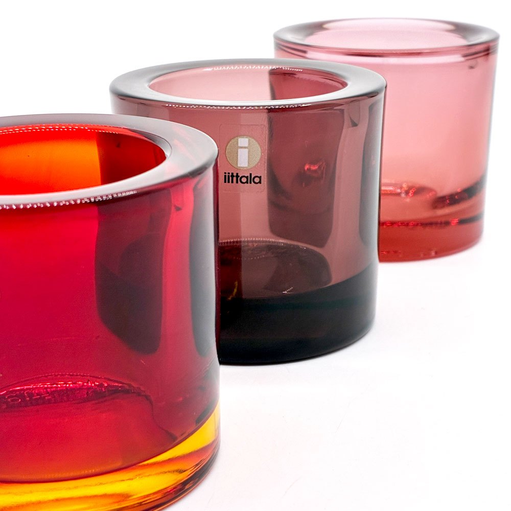イッタラ iittala マリメッコ marimekko キビ kivi キャンドルホルダー レッドガーネット 60mm ヘイッキ・オルヴォラ フィンランド ●