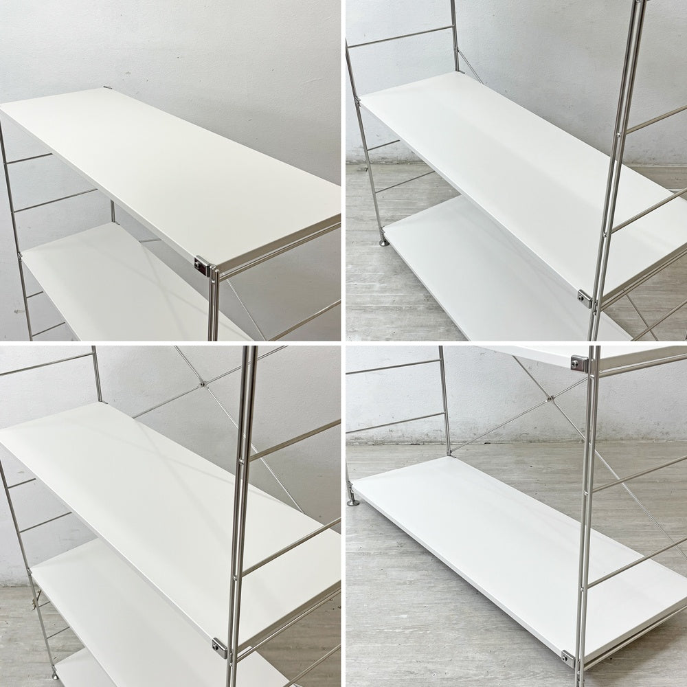 無印良品 MUJI ステンレスユニットシェルフ オープンシェルフ 本棚 飾り棚 収納棚 棚板4枚 ライトグレー W114cm H175cm ●