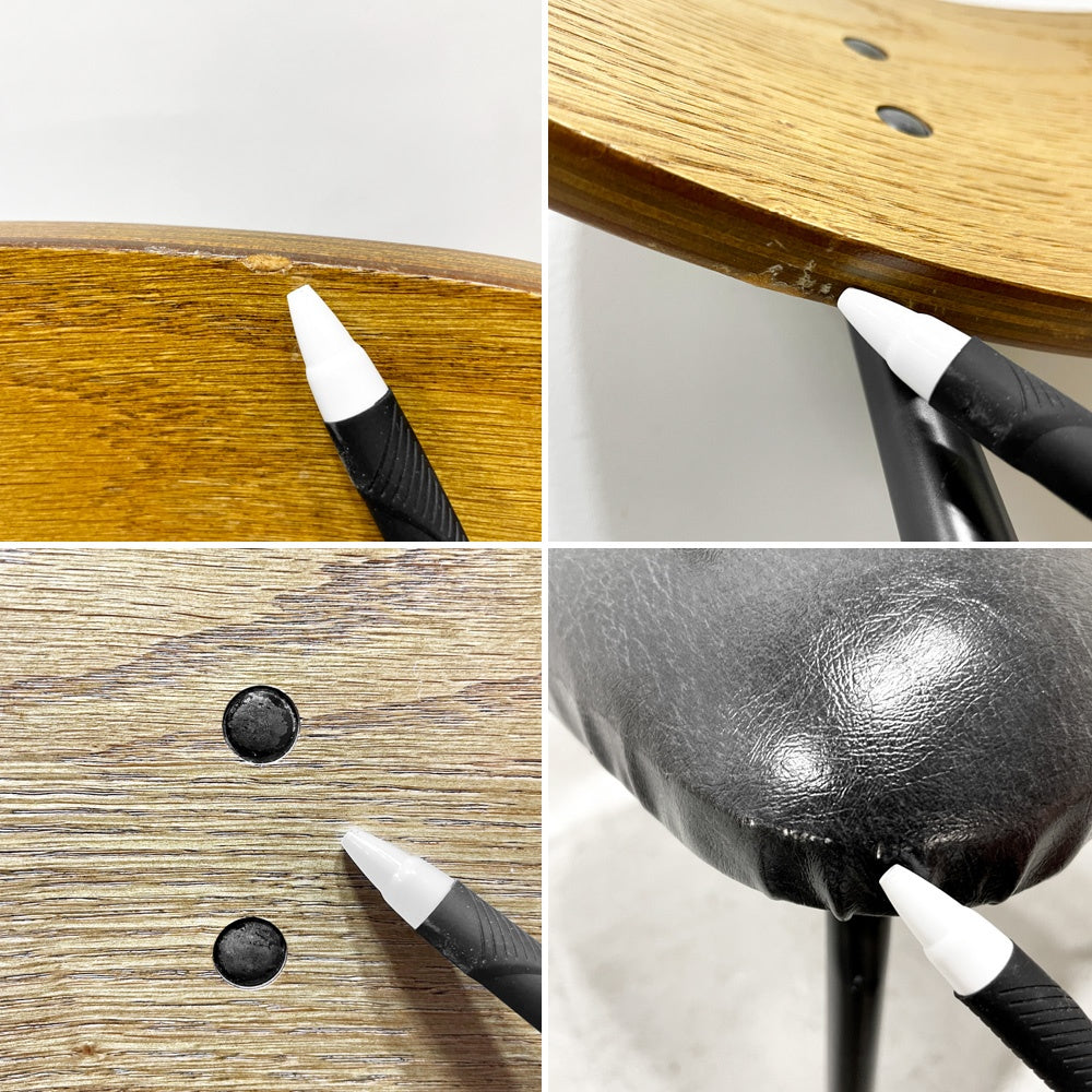 ジャーナルスタンダードファニチャー journal standard Furniture j.s.F ヘンリー HENRY ダイニングチェア PVCレザー アイアン 廃番 B ●
