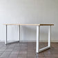 かなでもの KANADEMONO ザ・テーブル THE TABLE デスク ラバーウッド無垢材 W155 x D75 cm スチール スクエアレッグ ホワイト 配線トレー付き ◇