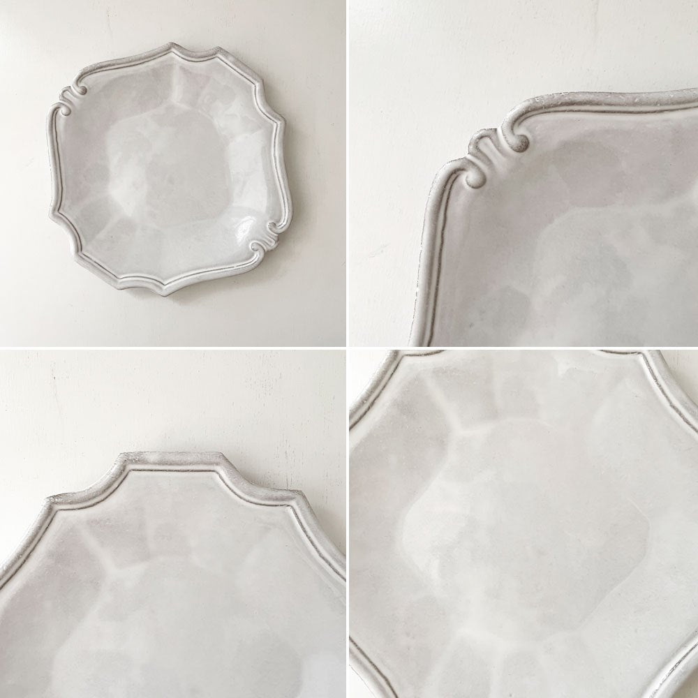 アスティエ・ド・ヴィラット Astier de Villatte レジャンス Regence デザートプレート 22.5×19cm フランス 定価￥17,600- A ◎