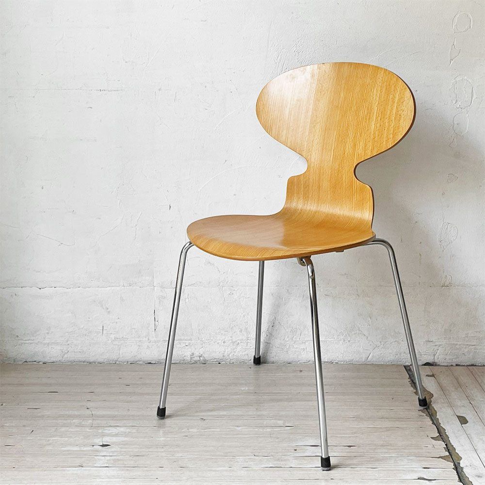 フリッツハンセン Fritz Hansen アントチェア 4本脚 ナチュラルビーチ ラッカー アルネ・ヤコブセン 北欧家具 ★