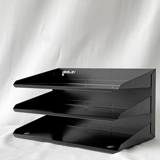 ビスレー BISLEY 3段 レターラック ブラック 書類棚 A4サイズ 横型 壁掛け可 デスクアクセサリー イギリス ◇