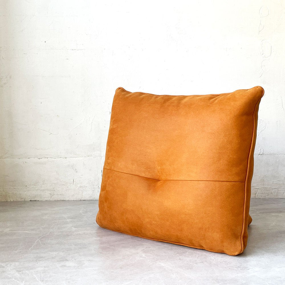 リラックスフォーム RELAX FORM アルフレード ALFREDO ソファ 背クッション ハイタイプ クロムオレンジ 置き型クッション レザーテックス H52cm 関家具　展示美品 ★