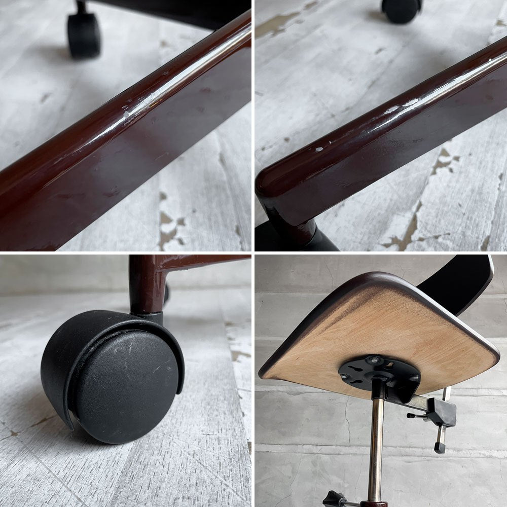 ラボファ Labofa デスクチェア オフィスチェア プライウッド ブラウン ダブルホイール 高さ調整可 デンマーク製 北欧家具 ♪